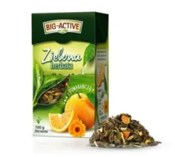 Big-Active, Zielona herbata z pomarańczą, liściasta, 100 g