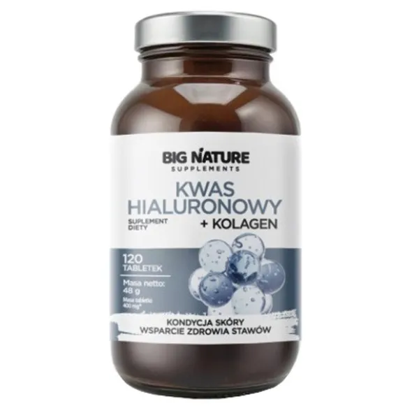 Big Nature Kwas hialuronowy + Kolagen, tabletki, 120 szt.