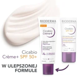 Bioderma Cicabio Creme+, krem łagodząco-odbudowujący SPF 50+, 40 ml
