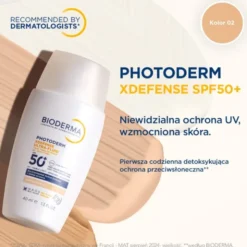 Bioderma Photoderm XDefense Ultra, ochronny ultralekki fluid SPF 50+, odcień 02, 40 ml