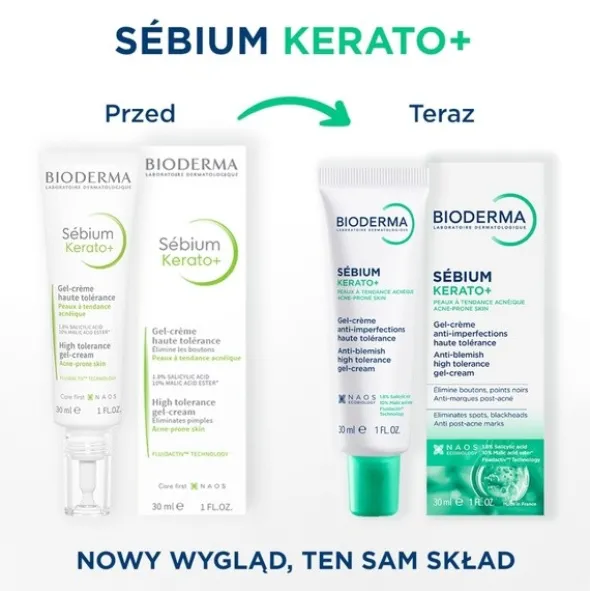 Bioderma Sebium Kerato+, żel-krem przeciwtrądzikowy, 30 ml