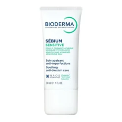 Bioderma Sebium Sensitive, łagodzący krem wspomagający leczenie skóry trądzikowej, 30 ml