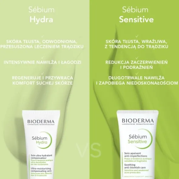 Bioderma Sebium Sensitive, łagodzący krem wspomagający leczenie skóry trądzikowej, 30 ml