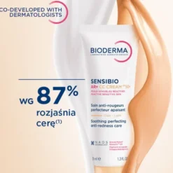 Bioderma Sensibio AR+ CC SPF 50+, ochronny krem kojący i redukujący zaczerwienienia, odcień jasny, 40 ml