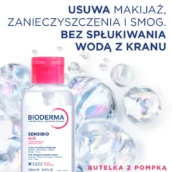 Bioderma Sensibio H2O Eye, dwufazowa woda micelarna do demakijażu oczu i ust, 125 ml