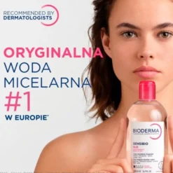 Bioderma Sensibio H2O, woda micelarna do skóry wrażliwej, butelka z pompką, 500 ml