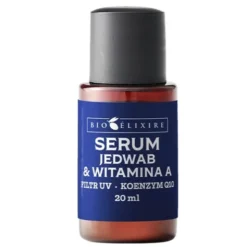 Bioelixire, serum silikonowe do włosów, Jedwab + Witamina A + koenzym Q10 + Filtr UV, 20 ml