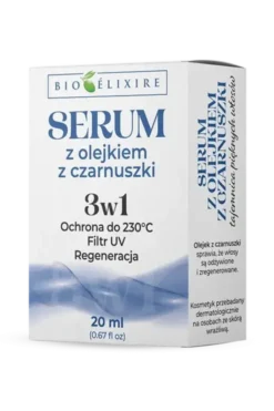 Bioelixire, serum silikonowe do włosów z olejkiem z czarnuszki 3w1, 20 ml