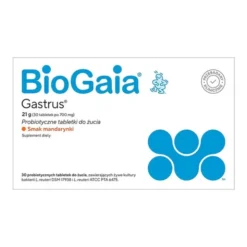 BioGaia Gastrus, tabletki do żucia o smaku mandarynkowym, 30 szt.
