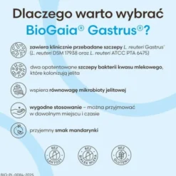 BioGaia Gastrus, tabletki do żucia o smaku mandarynkowym, 30 szt.