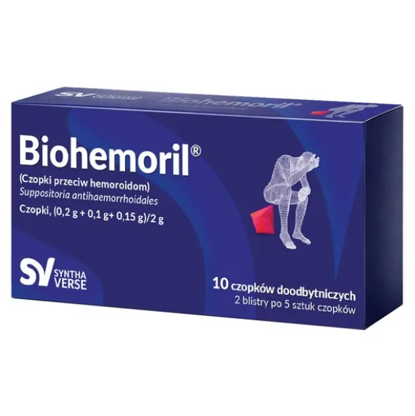 Biohemoril, 2 g, czopki przeciw hemoroidom, 10 szt.