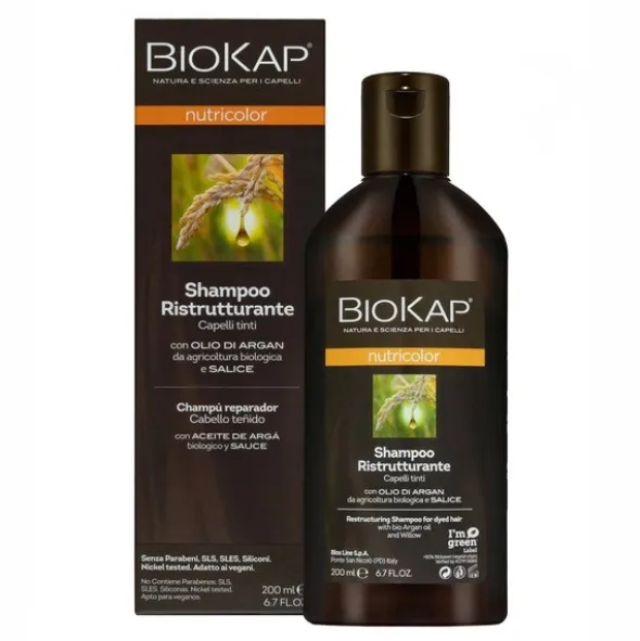 Biokap Nutricolor, szampon odbudowujący, włosy farbowane i po trwałej ondulacji, 200 ml