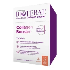 Biotebal Hair & Skin Collagen Booster, saszetki z proszkiem, Sunny Peach, 8 g x 30 szt.