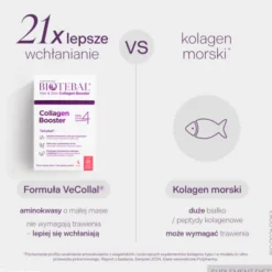Biotebal Hair & Skin Collagen Booster, saszetki z płynem, Exotic Lychee, 25 ml x 30 szt.
