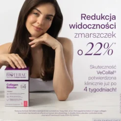 Biotebal Hair & Skin Collagen Booster, saszetki z płynem, Exotic Lychee, 25 ml x 30 szt.