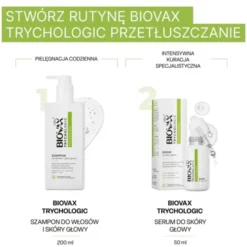 Biovax Trychologic Przetłuszczanie, szampon do włosów i skóry głowy, 200 ml