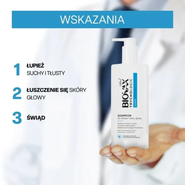 Biovax Trychologic Łupież, szampon do włosów i skóry głowy, 200 ml