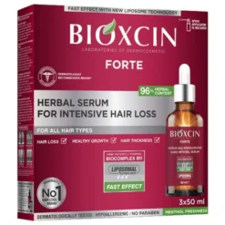 Bioxcin Forte, serum do skóry głowy przeciw silnemu wypadaniu włosów, 3 x 50 ml