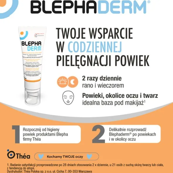 Blephaderm, łagodzący krem na powieki i okolice oczu, 40 ml