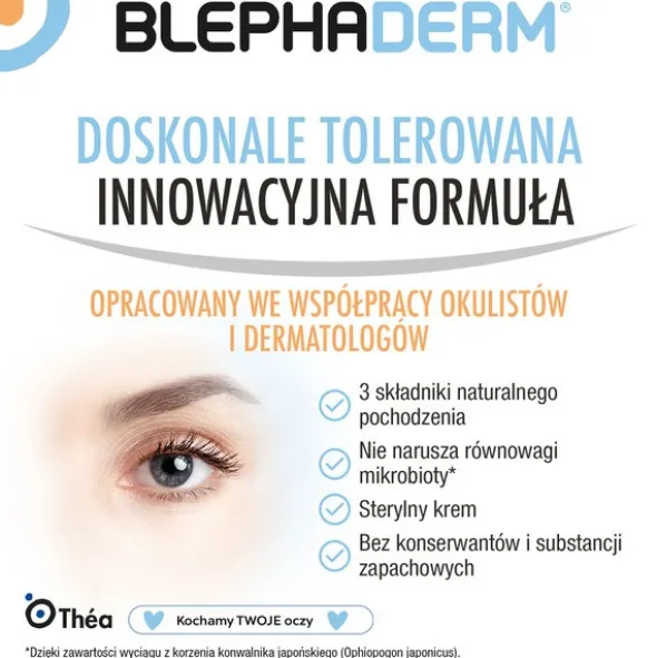 Blephaderm, łagodzący krem na powieki i okolice oczu, 40 ml