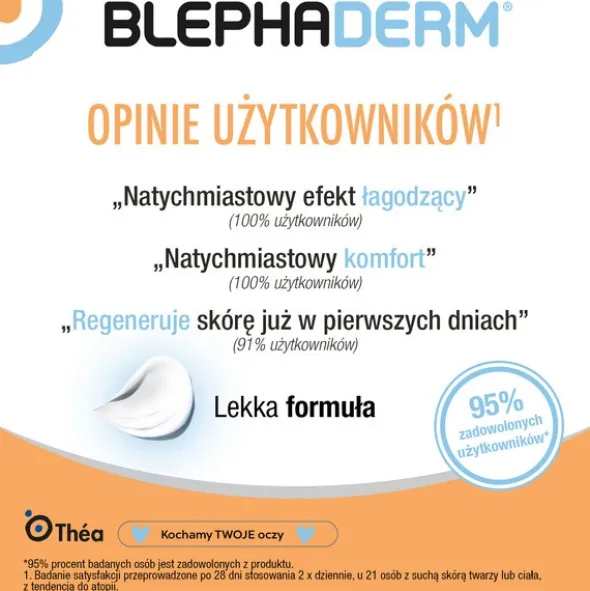 Blephaderm, łagodzący krem na powieki i okolice oczu, 40 ml