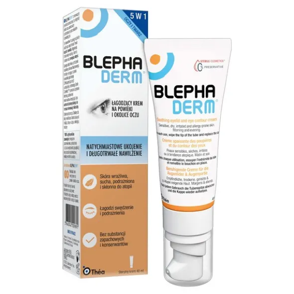 Blephaderm, łagodzący krem na powieki i okolice oczu, 40 ml