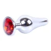Boss Of Toys, Plug-Jewellery Silver Butt Plug, Red, korek analny