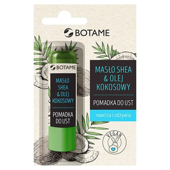 Botame, pomadka do ust, masło shea & olej kokosowy, 4,5 g