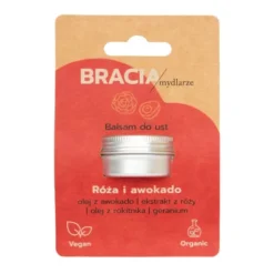Bracia Mydlarze, balsam do ust, Róża i awokado, 15 ml