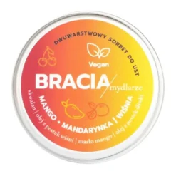 Bracia Mydlarze, dwuwarstwowy sorbet, nawilżający balsam do ust, Mango, Mandarynka, Wiśnia, 15 ml