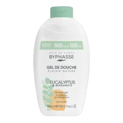 Byphasse Plaisir Nature, żel pod prysznic, eukaliptus i bergamotka, 600 ml