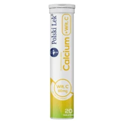 Calcium + Wit. C, tabletki musujące, smaku cytrynowym, 20 szt.
