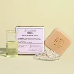 Calendula Modern Self Care, różowa kostka do mycia twarzy, 60 g