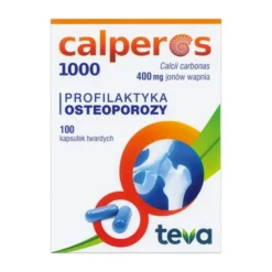 Calperos 1000, 400 mg jonów wapnia, kapsułki twarde, 100 szt.