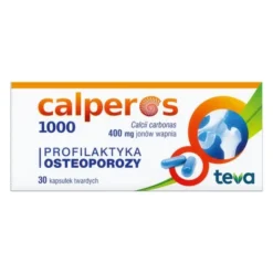 Calperos 1000, 400 mg jonów wapnia, kapsułki twarde, 30 szt.