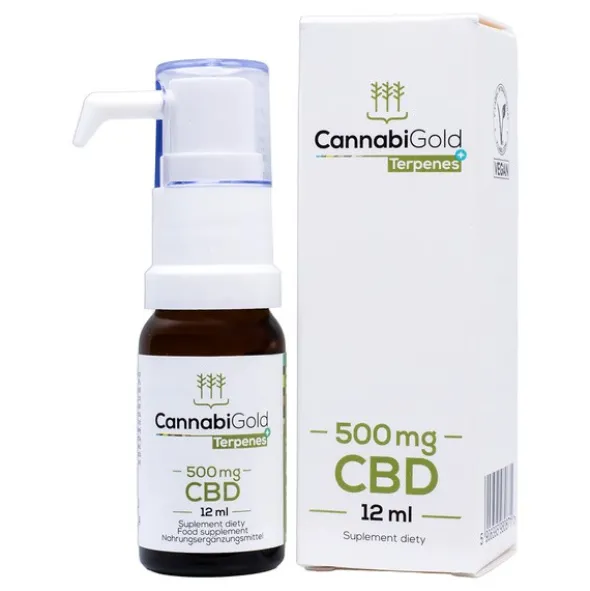 CannabiGold Terpenes+, 500 mg CB, krople, 12 ml