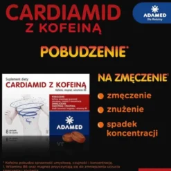 Cardiamid z kofeiną, pastylki do ssania, smak cytrusowy, 8 szt.