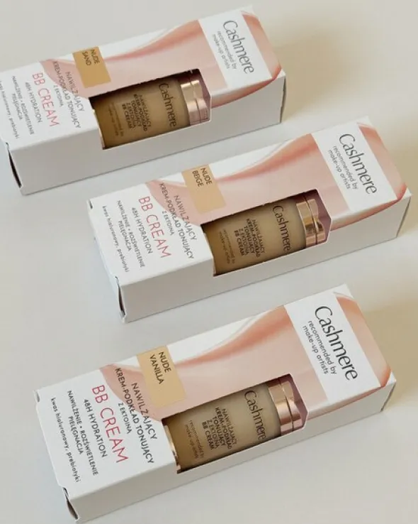 Cashmere BB, nawilżający krem-podkład tonujący z ektoiną, Nude Sand, 30 ml