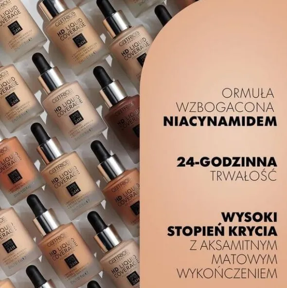 Catrice HD liquid coverage, kryjący podkład nr 010 Light Beige, 30 ml