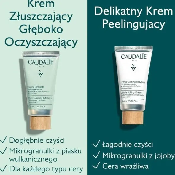 Caudalie Vinoclean, delikatny krem peelingujący, 75 ml