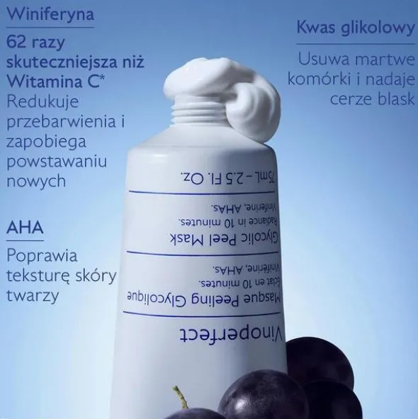 Caudalie Vinoperfect, glikolowa maseczka peelingująca, 75 ml