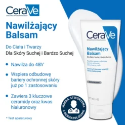 CeraVe, balsam nawilżający do ciała i twarzy dla skóry suchej i bardzo suchej, 177 ml