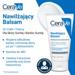 CeraVe, balsam nawilżający do ciała i twarzy dla skóry suchej i bardzo suchej, 50 ml