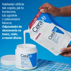 Cerave, balsam nawilżający do ciała i twarzy dla skóry suchej i bardzo suchej, refill, 454 g