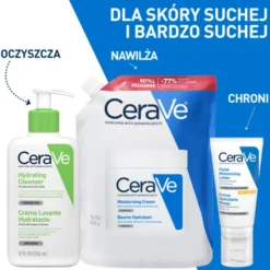 Cerave, balsam nawilżający do ciała i twarzy dla skóry suchej i bardzo suchej, refill, 454 g
