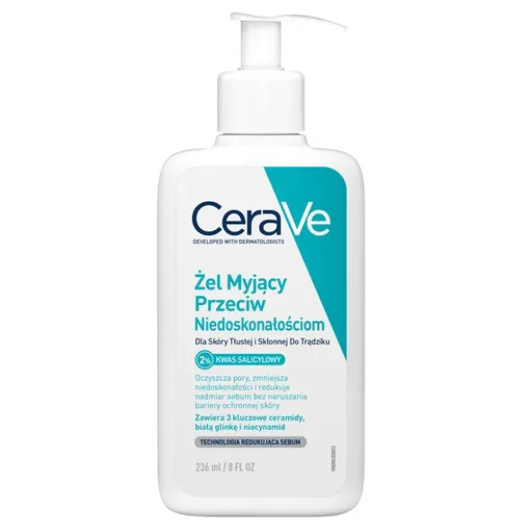 CeraVe, żel myjący przeciw niedoskonałościom, 236 ml