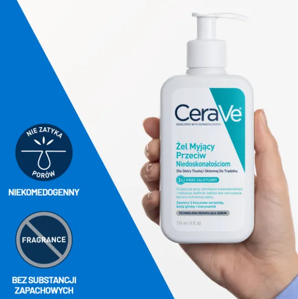 CeraVe, żel myjący przeciw niedoskonałościom, 236 ml