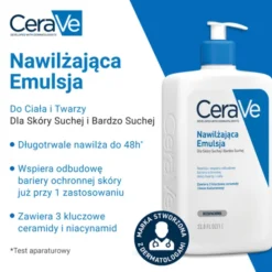 CeraVe, nawilżająca emulsja dla skóry suchej i bardzo suchej, 1 l