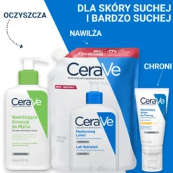 CeraVe, nawilżająca emulsja dla skóry normalnej, suchej i bardzo suchej, opakowanie uzupełniające refill, 473 ml