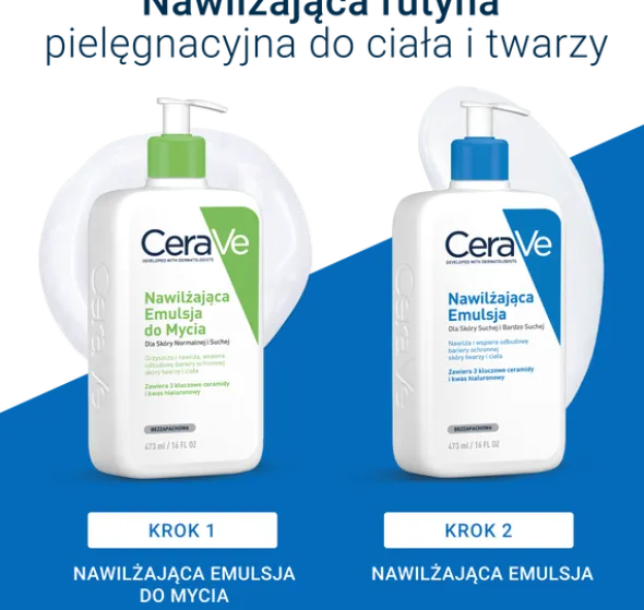 CeraVe, nawilżająca emulsja dla skóry suchej i bardzo suchej, 473 ml